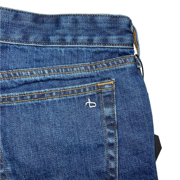⚡️SOLD⚡️Rag & Bone Fray Raw Cut Dark Blue Denim Cotton Shorts Size 28 NEW - Picture 10 of 16